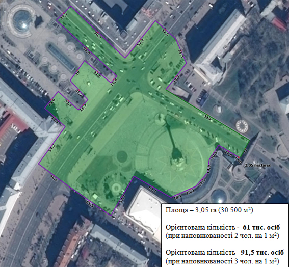 Schema des Innenministeriums zur möglichen Zahl der Demonstranten vor der Bühne auf dem Maidan.