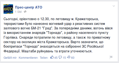 Grad-Angriff auf Kramatorsk
